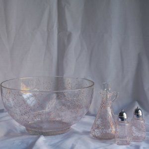 Vintage Hazel Atlas Pink Splatterware Set